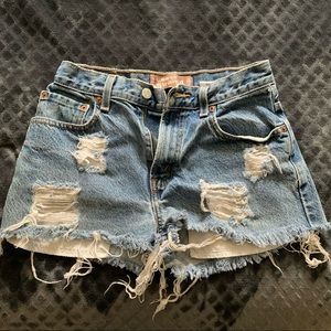 Distressed Levi’s Denim Shorts